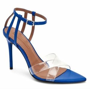 BCBGMaxAzria Daryl Clear Stiletto Sandal Heel Pump Point Blue Transparent BCBG 7